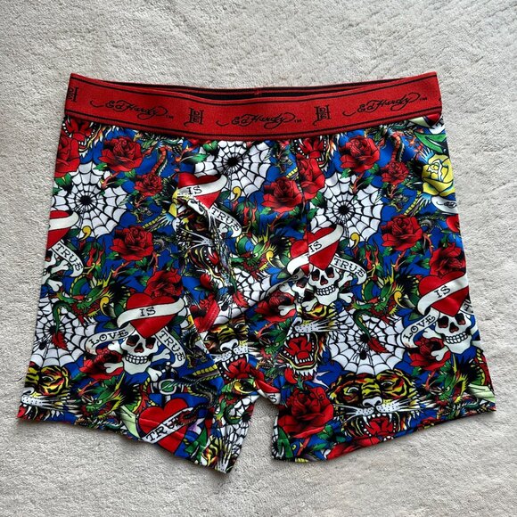 Brand New ED HARDY Multi-Color TATTOO Performance BOXER BRIEFS Size M - Picture 4 of 15